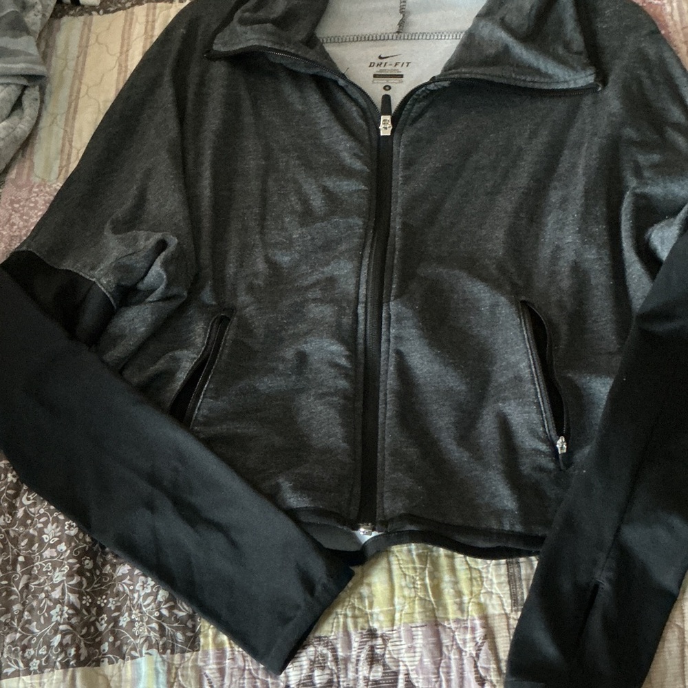 Nike Women's Charcoal and Black and Gray Jacket